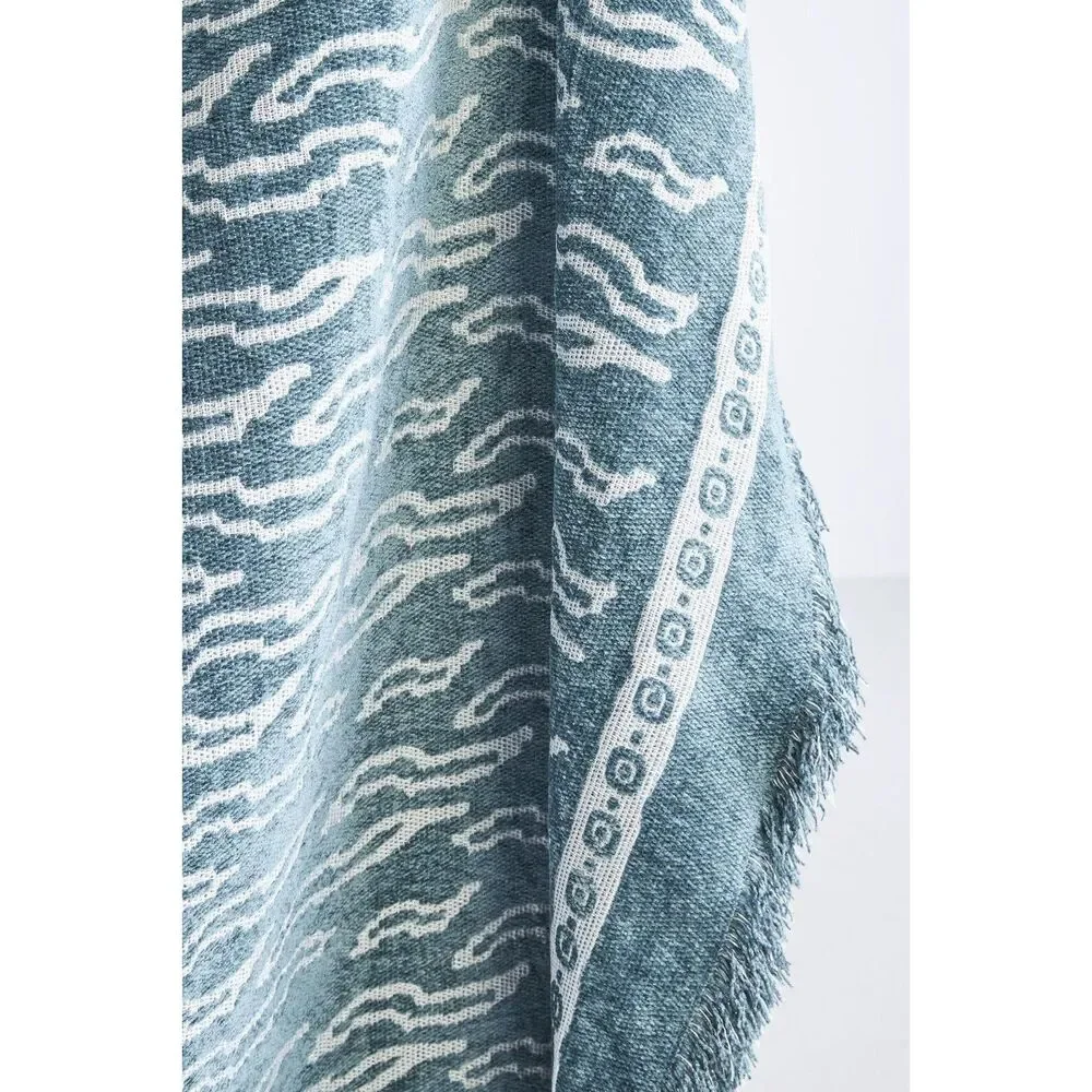 New Anthropologie Jacquard Chenille Roseto Throw Blanket Size 50